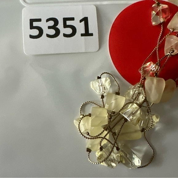 Coldwater Creek Gold Tone Triple Strand Geometric Glass Beaded Necklace 5351 R - Picture 9 of 11